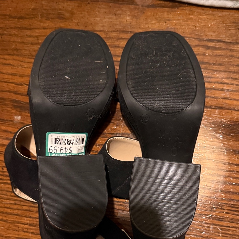Mix No. 6 Black Open-Toe Heels - Picture 4 of 4